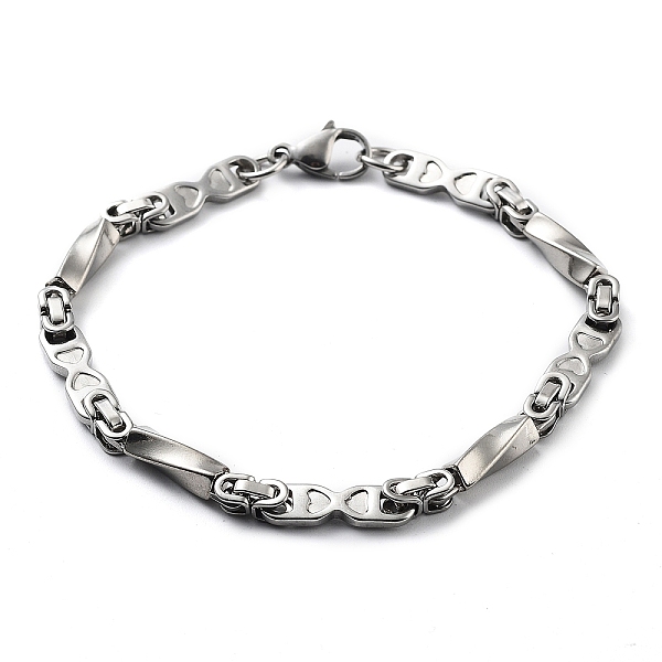 PandaHall 304 Stainless Steel Oval with Heart Link Chain Bracelet, Stainless Steel Color, 9-1/8 inch(23cm) 304 Stainless Steel
PandaHall 304 Stainless Steel Oval with Heart Link Chain Bracelet, Stainless Steel Color, 9-1/8 inch(23cm) 304 Stainless Steel