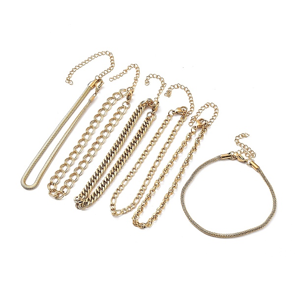 PandaHall 6Pcs Ion Plating(IP) 304 Stainless Steel Link Chain Bracelet Sets, Real 18K Gold Plated, 8~8-1/2 inch(20.3~21.6cm), 2.5~3mm Wide...
PandaHall 6Pcs Ion Plating(IP) 304 Stainless Steel Link Chain Bracelet Sets, Real 18K Gold Plated, 8~8-1/2 inch(20.3~21.6cm), 2.5~3mm Wide...