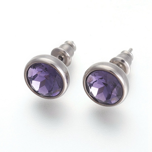 PandaHall 304 Stainless Steel Stud Earrings, with Rhinestone, Flat Round, Tanzanite, 10x6mm, Pin: 0.9mm Rhinestone Purple
PandaHall 304 Stainless Steel Stud Earrings, with Rhinestone, Flat Round, Tanzanite, 10x6mm, Pin: 0.9mm Rhinestone Purple