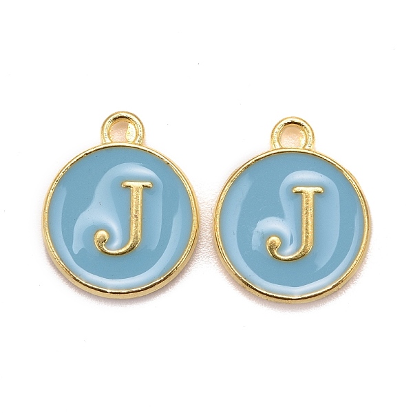 PandaHall Golden Plated Alloy Enamel Charms, Cadmium Free & Lead Free, Enamelled Sequins, Flat Round with Letter, Sky Blue, Letter.J...
PandaHall Golden Plated Alloy Enamel Charms, Cadmium Free & Lead Free, Enamelled Sequins, Flat Round with Letter, Sky Blue, Letter.J...