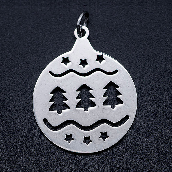 PandaHall 201 Stainless Steel Pendants, with Unsoldered Jump Rings, Flat Round with Christmas Tree, Stainless Steel Color, 25x20x1mm, Hole...
PandaHall 201 Stainless Steel Pendants, with Unsoldered Jump Rings, Flat Round with Christmas Tree, Stainless Steel Color, 25x20x1mm, Hole...
