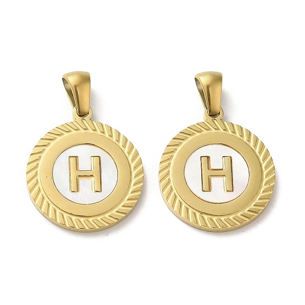 PandaHall Ion Plating(IP) 304 Stainless Steel Pendants, Flat Round Shell Charms with Letter, Golden, Letter H, 20.5x17.5x1.5mm, Hole...
PandaHall Ion Plating(IP) 304 Stainless Steel Pendants, Flat Round Shell Charms with Letter, Golden, Letter H, 20.5x17.5x1.5mm, Hole...