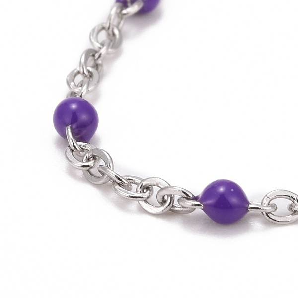 PandaHall 304 Stainless Steel Cable Chain Anklets, with Enamel and Lobster Claw Clasps, Stainless Steel Color, Purple, 230x2mm Stainless...
PandaHall 304 Stainless Steel Cable Chain Anklets, with Enamel and Lobster Claw Clasps, Stainless Steel Color, Purple, 230x2mm Stainless...