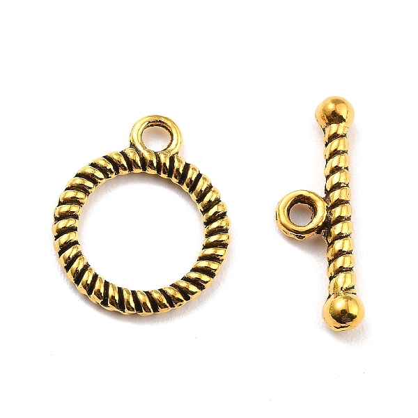PandaHall Tibetan Style Toggle Clasps, Lead Free and Cadmium Free, Rondelle, Antique Golden, Size: Ring: about 16mm long, 13mm in diameter...
PandaHall Tibetan Style Toggle Clasps, Lead Free and Cadmium Free, Rondelle, Antique Golden, Size: Ring: about 16mm long, 13mm in diameter...