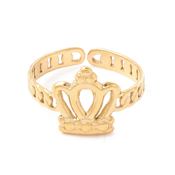 PandaHall Ion Plating(IP) 304 Stainless Steel Cuff Ring, Crown, Golden, Inner Diameter: 16.5mm 304 Stainless Steel
PandaHall Ion Plating(IP) 304 Stainless Steel Cuff Ring, Crown, Golden, Inner Diameter: 16.5mm 304 Stainless Steel