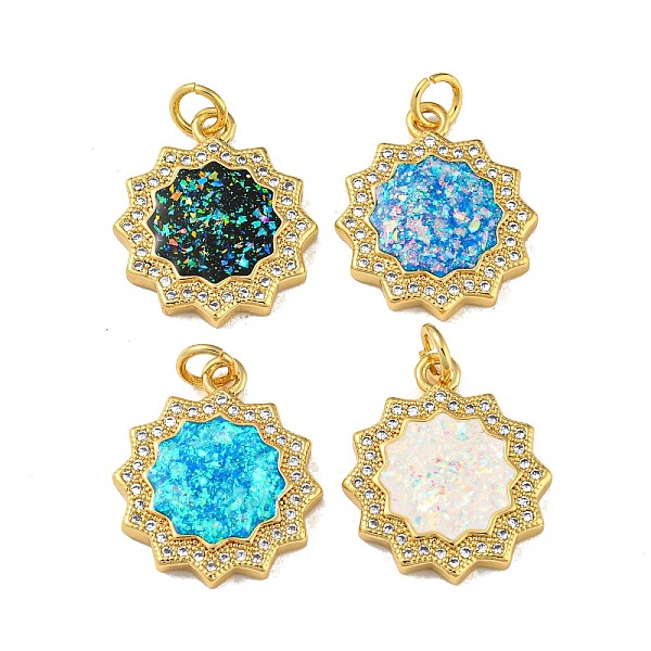 PandaHall Brass Micro Pave Cubic Zirconia with Synthetic Opal Pendants, Jump Rings, Real 18K Gold Plated, Flower, Mixed Color, 19.5x16.5x3mm..., Multicolor
PandaHall Brass Micro Pave Cubic Zirconia with Synthetic Opal Pendants, Jump Rings, Real 18K Gold Plated, Flower, Mixed Color, 19.5x16.5x3mm..., Multicolor