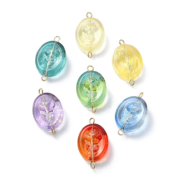 PandaHall Glass Connector Charms, with Iron Double Loops, Oval Links, Mixed Color, Golden, 25x18x8.5mm, Hole: 1.8mm Glass Oval
PandaHall Glass Connector Charms, with Iron Double Loops, Oval Links, Mixed Color, Golden, 25x18x8.5mm, Hole: 1.8mm Glass Oval