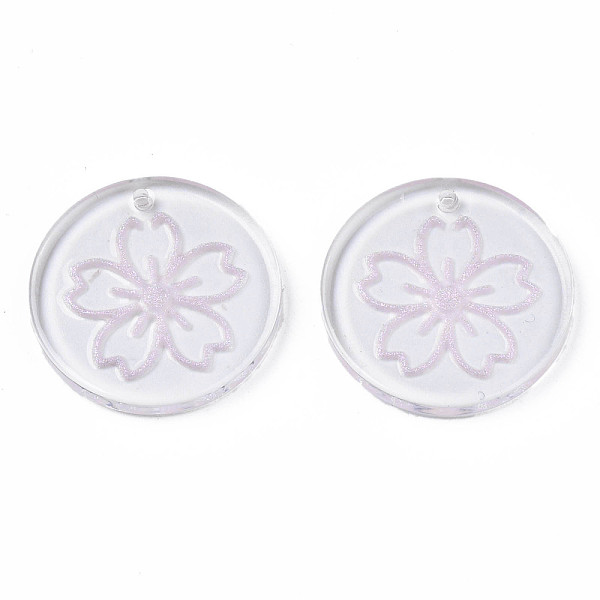 PandaHall Transparent Resin Pendants, with Glitter Powder, Flat Round with Sakura Flower, Pink, 24~24.5x3~4mm, Hole: 1.2mm Resin Flat Round...
PandaHall Transparent Resin Pendants, with Glitter Powder, Flat Round with Sakura Flower, Pink, 24~24.5x3~4mm, Hole: 1.2mm Resin Flat Round...