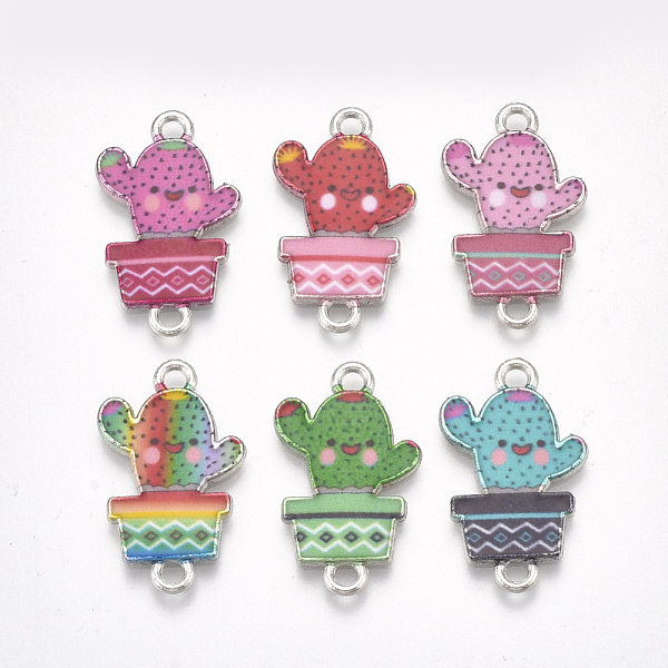 PandaHall Printed Alloy Links connectors, with Enamel, Cactus, Platinum, Mixed Color, 22x13x1.5mm, Hole: 1.6mm Alloy Flower Multicolor
PandaHall Printed Alloy Links connectors, with Enamel, Cactus, Platinum, Mixed Color, 22x13x1.5mm, Hole: 1.6mm Alloy Flower Multicolor