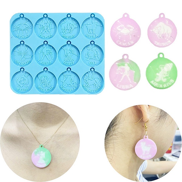 PandaHall 12 Constellations Flat Round DIY Pendant Silicone Molds, Resin Casting Molds, for UV Resin & Epoxy Resin Jewelry Making, Deep Sky...
PandaHall 12 Constellations Flat Round DIY Pendant Silicone Molds, Resin Casting Molds, for UV Resin & Epoxy Resin Jewelry Making, Deep Sky...