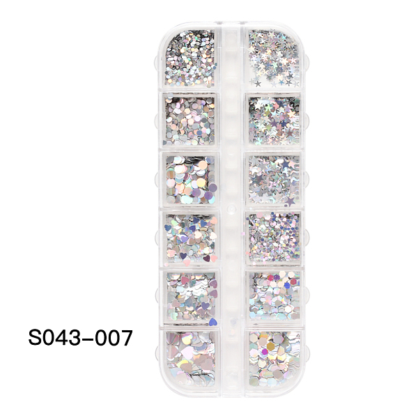 PandaHall Plastic Sequins/Paillette, Nail Art Decorations, Heart & Flat Round & Star & Hexagon, Silver, 13x5x1.2cm Plastic Mixed Shapes...
PandaHall Plastic Sequins/Paillette, Nail Art Decorations, Heart & Flat Round & Star & Hexagon, Silver, 13x5x1.2cm Plastic Mixed Shapes...