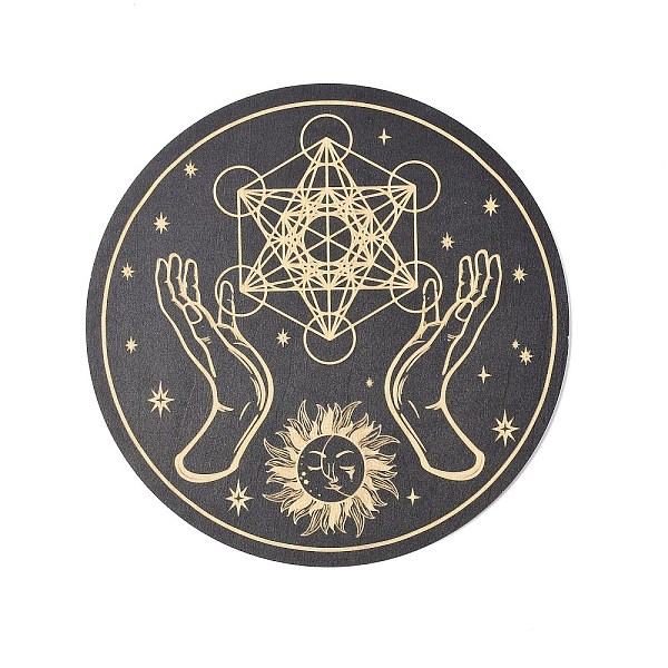 PandaHall Wooden Carved Cup Mats, Heat Resistant Pot Mats, Tarot Theme Pendulum Board, for Home Kitchen, Flat Round, Palm Pattern, 150x3mm..., Black
PandaHall Wooden Carved Cup Mats, Heat Resistant Pot Mats, Tarot Theme Pendulum Board, for Home Kitchen, Flat Round, Palm Pattern, 150x3mm..., Black