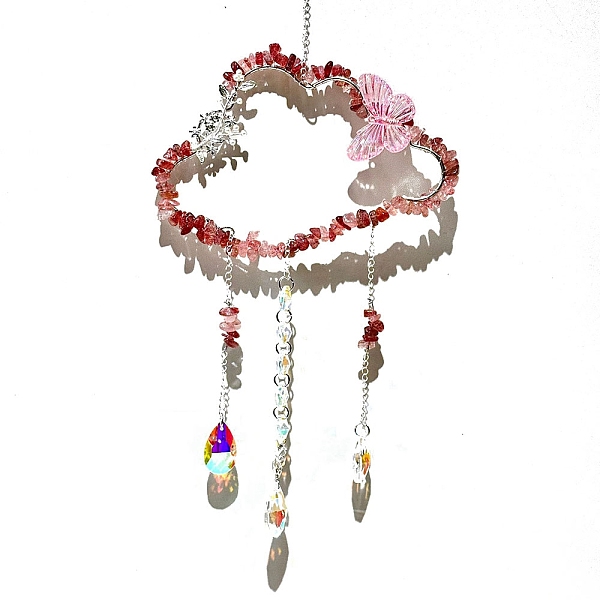 PandaHall Wire Wrapped Natural Crystal Chips Cloud Pendant Decorations, Glass Tassel for Home Bedroom Hanging Decorations, Red, 145mm Glass...
PandaHall Wire Wrapped Natural Crystal Chips Cloud Pendant Decorations, Glass Tassel for Home Bedroom Hanging Decorations, Red, 145mm Glass...