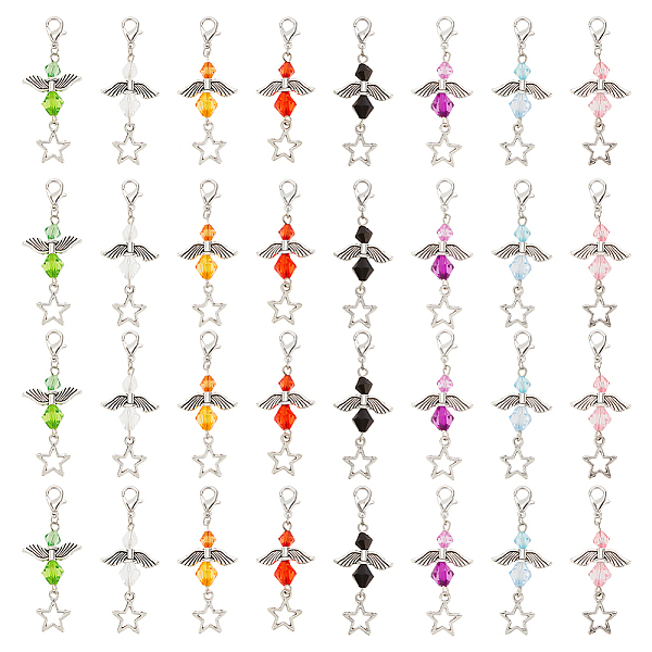 PandaHall 4 Sets Acrylic/Alloy Angel Pendant Decoration, Alloy Star Charms, Lobster Clasps Charms, Clip-on Charms, for Keychain, Purse..., Multicolor
PandaHall 4 Sets Acrylic/Alloy Angel Pendant Decoration, Alloy Star Charms, Lobster Clasps Charms, Clip-on Charms, for Keychain, Purse..., Multicolor