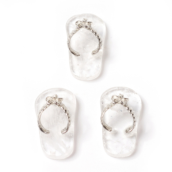 PandaHall Natural Quartz Crystal Pendants, Rock Crystal Pendants, with Platinum Tone Brass Findings, Flip Flops, 22~24x12x7~8mm, Hole: 2mm...
PandaHall Natural Quartz Crystal Pendants, Rock Crystal Pendants, with Platinum Tone Brass Findings, Flip Flops, 22~24x12x7~8mm, Hole: 2mm...