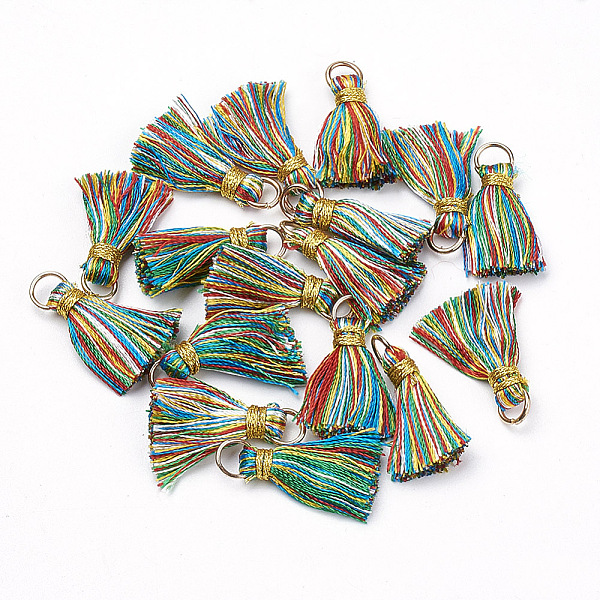 PandaHall Nylon Thread Tassel Pendant Decorations, with Golden Iron Jump Rings, Colorful, 22~26x5~7mm, Hole: 4x2mm Nylon
PandaHall Nylon Thread Tassel Pendant Decorations, with Golden Iron Jump Rings, Colorful, 22~26x5~7mm, Hole: 4x2mm Nylon