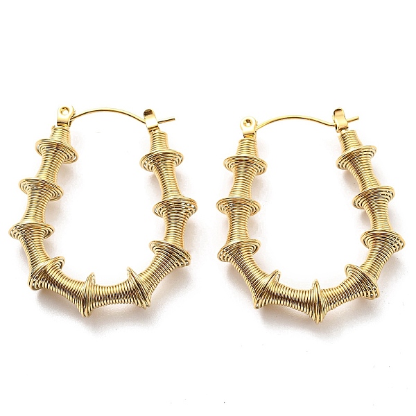 PandaHall 304 Stainless Steel Barbell Hoop Earrings, Wire Wrap Jewelry, Real 14K Gold Plated, 33.5x27.5mm 304 Stainless Steel
PandaHall 304 Stainless Steel Barbell Hoop Earrings, Wire Wrap Jewelry, Real 14K Gold Plated, 33.5x27.5mm 304 Stainless Steel