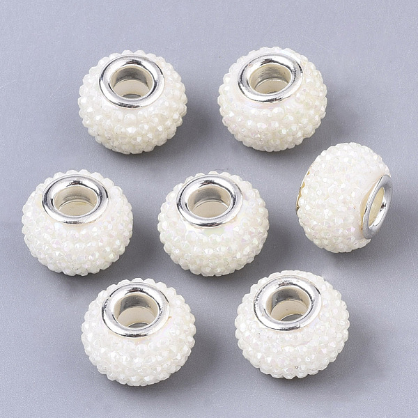 PandaHall Resin Rhinestone European Beads, Large Hole Beads, with Platinum Tone Brass Double Cores, AB Color, Rondelle, Berry Beads, Beige..., Yellow
PandaHall Resin Rhinestone European Beads, Large Hole Beads, with Platinum Tone Brass Double Cores, AB Color, Rondelle, Berry Beads, Beige..., Yellow