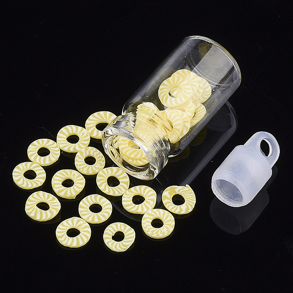 PandaHall Handmade Polymer Clay Nail Art Decoration Accessories, with Glass Wishing Bottle and CCB Plastic Bottle Stopper, Donut, Yellow...
PandaHall Handmade Polymer Clay Nail Art Decoration Accessories, with Glass Wishing Bottle and CCB Plastic Bottle Stopper, Donut, Yellow...