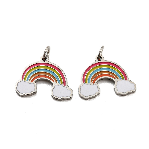 PandaHall 304 Stainless Steel Charms, with Enamel and Jump Ring, Rainbow Charm, Stainless Steel Color, 11x14x1mm, Hole: 2.5mm Stainless...
PandaHall 304 Stainless Steel Charms, with Enamel and Jump Ring, Rainbow Charm, Stainless Steel Color, 11x14x1mm, Hole: 2.5mm Stainless...