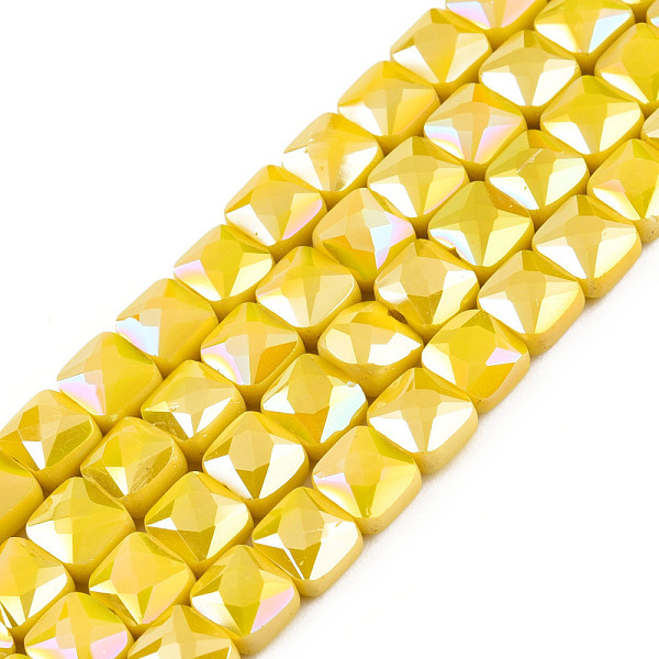 PandaHall Electroplate Opaque Solid Color Glass Beads Strands, AB Color Plated, Faceted, Square, Yellow, 6x6x4.5mm, Hole: 1.2mm, about...
PandaHall Electroplate Opaque Solid Color Glass Beads Strands, AB Color Plated, Faceted, Square, Yellow, 6x6x4.5mm, Hole: 1.2mm, about...
