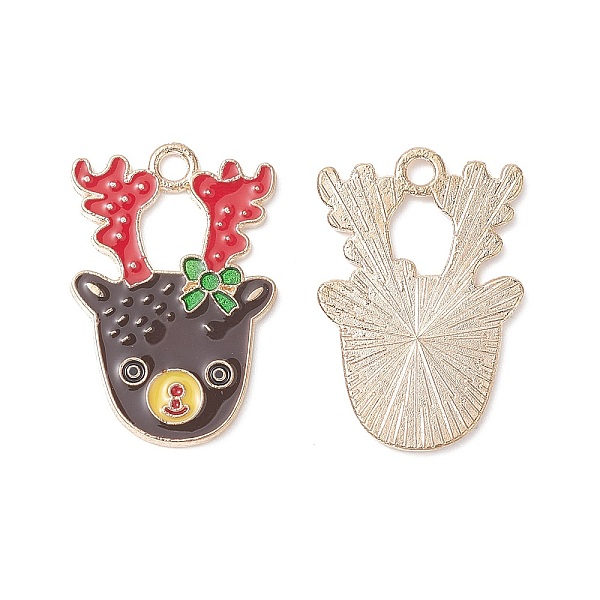 PandaHall Christmas Alloy Enamel Pendants, Light Gold, Elk Charm, Coconut Brown, 28x18.5x1.5mm, Hole: 2.5mm Alloy+Enamel Others
PandaHall Christmas Alloy Enamel Pendants, Light Gold, Elk Charm, Coconut Brown, 28x18.5x1.5mm, Hole: 2.5mm Alloy+Enamel Others