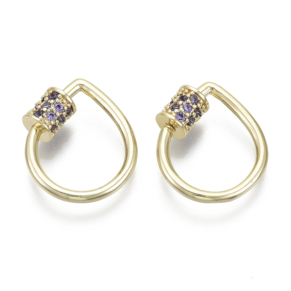 PandaHall Brass Micro Pave Cubic Zirconia Screw Carabiner Lock Charms, for Necklaces Making, Teardrop, Nickel Free, Real 18K Gold Plated..., Purple
PandaHall Brass Micro Pave Cubic Zirconia Screw Carabiner Lock Charms, for Necklaces Making, Teardrop, Nickel Free, Real 18K Gold Plated..., Purple