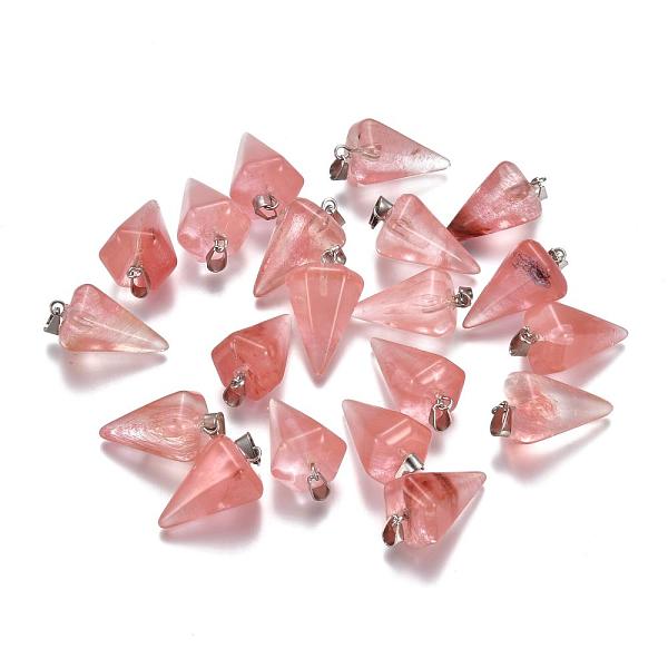 PandaHall Cone/Spike/Pendulum Dyed Cherry Quartz Glass Stone Pendants, with Platinum Plated Iron Findings, 25~27x14x14mm, Hole: 6x3mm Cherry...
PandaHall Cone/Spike/Pendulum Dyed Cherry Quartz Glass Stone Pendants, with Platinum Plated Iron Findings, 25~27x14x14mm, Hole: 6x3mm Cherry...