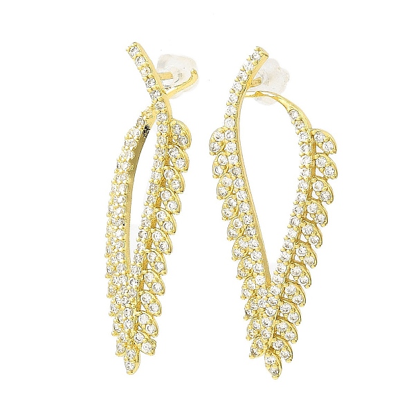 PandaHall Hollow Leaf Brass Stud Earrings, with Clear Cubic Zirconia, Long-Lasting Plated, Lead Free & Cadmium Free, Real 18K Gold Plated...
PandaHall Hollow Leaf Brass Stud Earrings, with Clear Cubic Zirconia, Long-Lasting Plated, Lead Free & Cadmium Free, Real 18K Gold Plated...