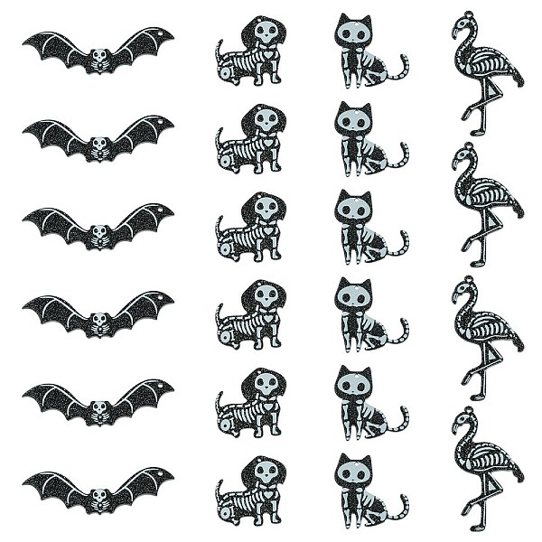 PandaHall 20Pcs 4 Styles Acrylic Pendants, with Glitter Powder, Animal Bone, Black, 34.5~59x20~37x3mm, Hole: 1.6mm, 5pcs/style Acrylic Cat...
PandaHall 20Pcs 4 Styles Acrylic Pendants, with Glitter Powder, Animal Bone, Black, 34.5~59x20~37x3mm, Hole: 1.6mm, 5pcs/style Acrylic Cat...