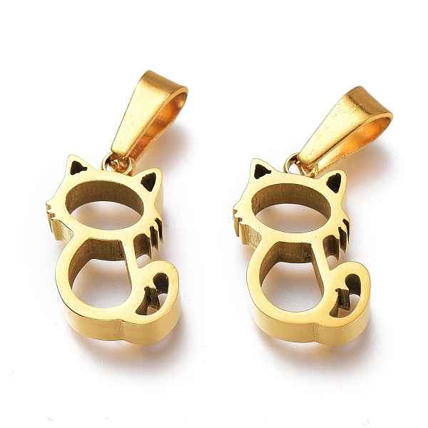 PandaHall Ion Plating(IP) 304 Stainless Steel Pendants, Manual Polishing, Hollow, Cat, Golden, 16.5x13x4mm, Hole: 7x3.5mm 304 Stainless...
PandaHall Ion Plating(IP) 304 Stainless Steel Pendants, Manual Polishing, Hollow, Cat, Golden, 16.5x13x4mm, Hole: 7x3.5mm 304 Stainless...