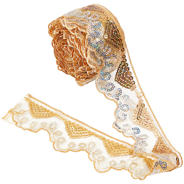 PandaHall GORGECRAFT 10Yds 32-1/8" Gold Beaded Lace Trim Sequinned Polyester Ribbon Waved Lace Sequin Applique with Paillette Mesh Trim...
PandaHall GORGECRAFT 10Yds 32-1/8" Gold Beaded Lace Trim Sequinned Polyester Ribbon Waved Lace Sequin Applique with Paillette Mesh Trim...