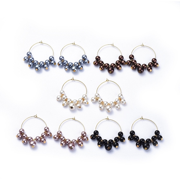 PandaHall Wine Glass Charms, with Glass Pearl Beads and Brass Hoop Earrings, Golden, Mixed Color, 42.5~43x36~37.5x8mm, Pin: 0.6mm Glass..., Multicolor
PandaHall Wine Glass Charms, with Glass Pearl Beads and Brass Hoop Earrings, Golden, Mixed Color, 42.5~43x36~37.5x8mm, Pin: 0.6mm Glass..., Multicolor