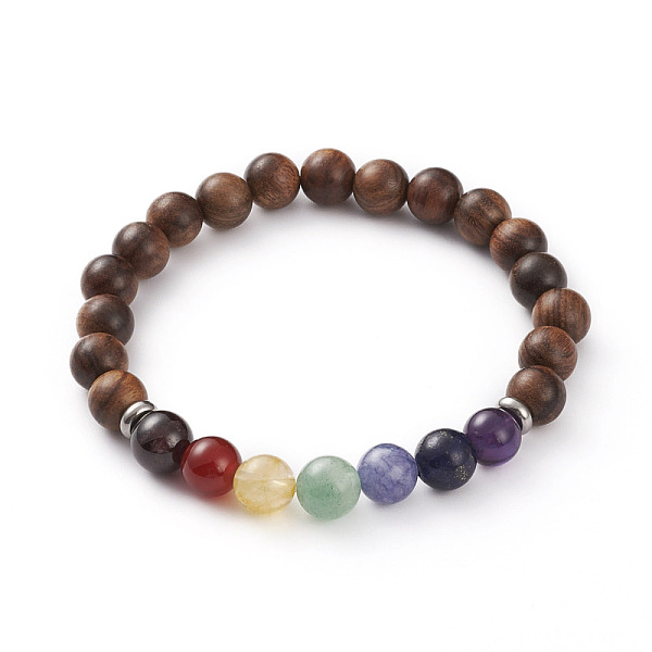 PandaHall Chakra Jewelry, Natural Wood Beads Stretch Bracelets, with Natural Gemstone Beads and 304 Stainless Steel Spacer Beads, Round...
PandaHall Chakra Jewelry, Natural Wood Beads Stretch Bracelets, with Natural Gemstone Beads and 304 Stainless Steel Spacer Beads, Round...