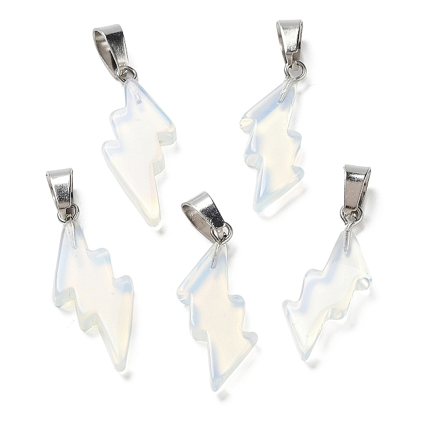PandaHall Opalite Pendants, Lightning Bolt Charms with Stainless Steel Color Plated 201 Stainless Steel Snap on Bails, 31~33x13~14x5mm, Hole...
PandaHall Opalite Pendants, Lightning Bolt Charms with Stainless Steel Color Plated 201 Stainless Steel Snap on Bails, 31~33x13~14x5mm, Hole...