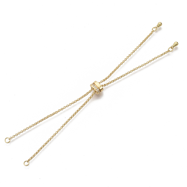 PandaHall Brass Slider Bracelets Making, Bolo Bracelets, with Clear Cubic Zirconia and Rolo Chain, Real 18K Gold Plated, 9-7/8 inch...
PandaHall Brass Slider Bracelets Making, Bolo Bracelets, with Clear Cubic Zirconia and Rolo Chain, Real 18K Gold Plated, 9-7/8 inch...