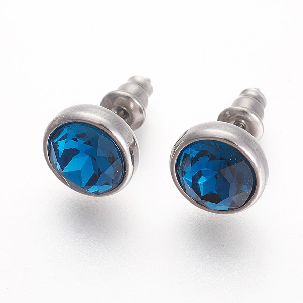 PandaHall 304 Stainless Steel Stud Earrings, with Rhinestone, Flat Round, Sapphire, 10x6mm, Pin: 0.9mm Rhinestone Blue
PandaHall 304 Stainless Steel Stud Earrings, with Rhinestone, Flat Round, Sapphire, 10x6mm, Pin: 0.9mm Rhinestone Blue