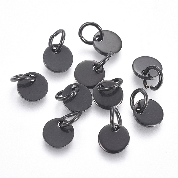 PandaHall 304 Stainless Steel Charms, Stamping Blank Tag, with Jump Rings, Flat Round, Electrophoresis Black, 6x0.7mm, Hole: 3.5mm 304...
PandaHall 304 Stainless Steel Charms, Stamping Blank Tag, with Jump Rings, Flat Round, Electrophoresis Black, 6x0.7mm, Hole: 3.5mm 304...