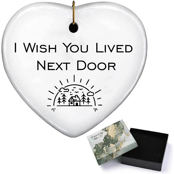 PandaHall CREATCABIN I Wish You Lived Next Door Gifts Heart Ornament Keepsake Sign Plaque Car Ornament Hanging Ceramic Handmade Decor Thank..., White
PandaHall CREATCABIN I Wish You Lived Next Door Gifts Heart Ornament Keepsake Sign Plaque Car Ornament Hanging Ceramic Handmade Decor Thank..., White