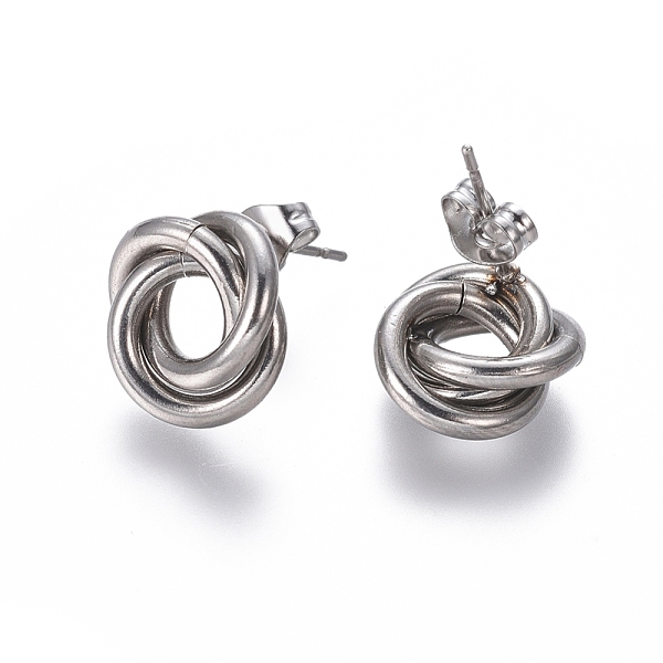 PandaHall 304 Stainless Steel Stud Earrings, Hypoallergenic Earrings, Interlocking Rings, with Ear Nuts, Stainless Steel Color, 13mm, Pin...
PandaHall 304 Stainless Steel Stud Earrings, Hypoallergenic Earrings, Interlocking Rings, with Ear Nuts, Stainless Steel Color, 13mm, Pin...