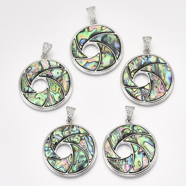 PandaHall Abalone Shell/Paua Shell Pendants, with Alloy Findings and Resin Bottom, Flat Round with Vortex, Platinum, 46.5x42x4.5mm, Hole...
PandaHall Abalone Shell/Paua Shell Pendants, with Alloy Findings and Resin Bottom, Flat Round with Vortex, Platinum, 46.5x42x4.5mm, Hole...