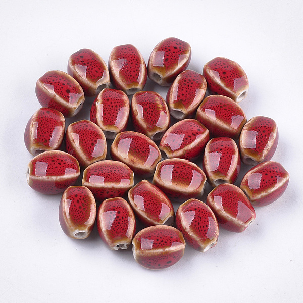 PandaHall Handmade Porcelain Beads, Fancy Antique Glazed Porcelain, Oval, Red, 12~14x9~10.5x9~11mm, Hole: 2.5mm Porcelain Oval Red
PandaHall Handmade Porcelain Beads, Fancy Antique Glazed Porcelain, Oval, Red, 12~14x9~10.5x9~11mm, Hole: 2.5mm Porcelain Oval Red