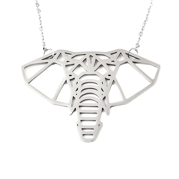 PandaHall 201 Stainless Steel Origami Pendant Necklaces, with Cable Chains, Elephant, Stainless Steel Color, 17.7 inch(45cm), 2mm, Elephant...
PandaHall 201 Stainless Steel Origami Pendant Necklaces, with Cable Chains, Elephant, Stainless Steel Color, 17.7 inch(45cm), 2mm, Elephant...
