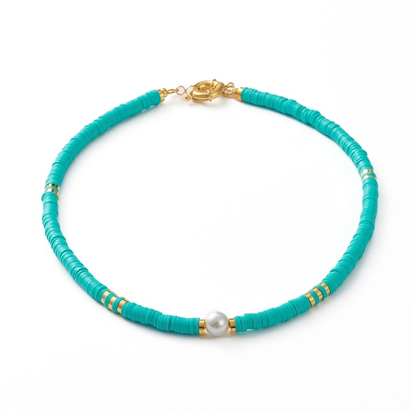 PandaHall Polymer Clay Heishi Beaded Necklaces, with Round Glass Pearl Beads, Brass Spacer Beads and Spring Ring Clasps, Turquoise, 17-7/8..., Green
PandaHall Polymer Clay Heishi Beaded Necklaces, with Round Glass Pearl Beads, Brass Spacer Beads and Spring Ring Clasps, Turquoise, 17-7/8..., Green