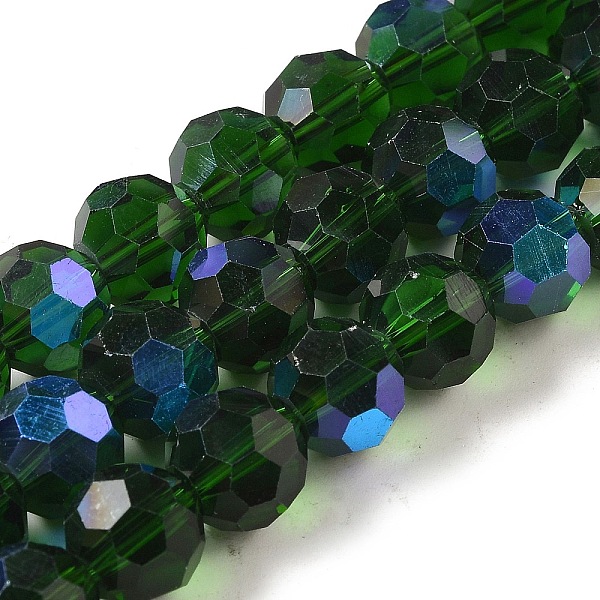 PandaHall Electroplate Transparent Glass Beads Strands, Faceted, Round, Rainbow Plated, Dark Green, 10mm, Hole: 1.2mm, about 65~69pcs/strand...
PandaHall Electroplate Transparent Glass Beads Strands, Faceted, Round, Rainbow Plated, Dark Green, 10mm, Hole: 1.2mm, about 65~69pcs/strand...