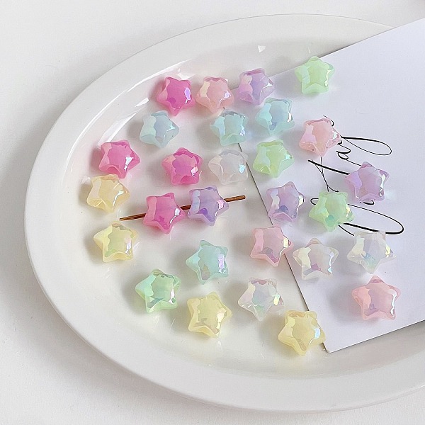PandaHall UV Plating Iridescent Acrylic Beads, Star, Mixed Color, 19.2x20.2x12.4mm, Hole: 7mm Acrylic Star Multicolor
PandaHall UV Plating Iridescent Acrylic Beads, Star, Mixed Color, 19.2x20.2x12.4mm, Hole: 7mm Acrylic Star Multicolor