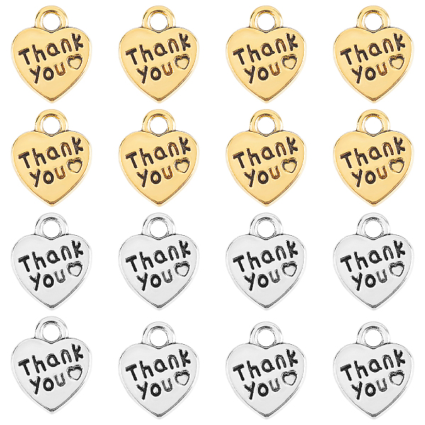 PandaHall SUPERFINDINGS Tibetan Style Alloy Charms, Lead Free, Heart with Word Thank You, Antique Silver & Antique Golden, 12x10x2mm, Hole...
PandaHall SUPERFINDINGS Tibetan Style Alloy Charms, Lead Free, Heart with Word Thank You, Antique Silver & Antique Golden, 12x10x2mm, Hole...
