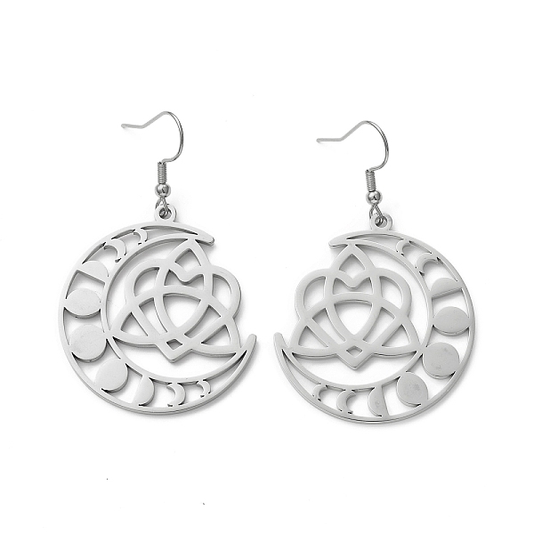 PandaHall 304 Stainless Steel Moon Phase with Sailor's Knot Asymmetrical Earrings, Hollow Out Long Dangle Earrings for Women, Stainless...
PandaHall 304 Stainless Steel Moon Phase with Sailor's Knot Asymmetrical Earrings, Hollow Out Long Dangle Earrings for Women, Stainless...