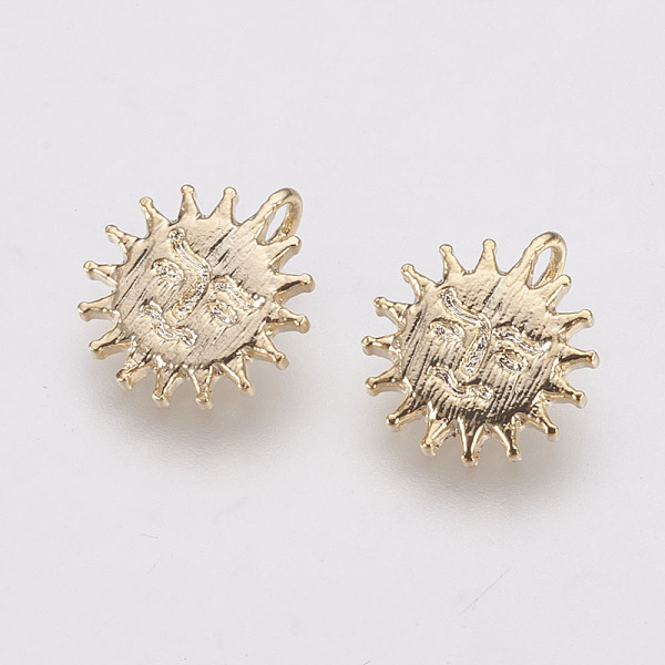 PandaHall Long-Lasting Plated Brass Charms, Sun, Nickel Free, Real 18K Gold Plated, 10x9x3mm, Hole: 1mm Brass Sun
PandaHall Long-Lasting Plated Brass Charms, Sun, Nickel Free, Real 18K Gold Plated, 10x9x3mm, Hole: 1mm Brass Sun