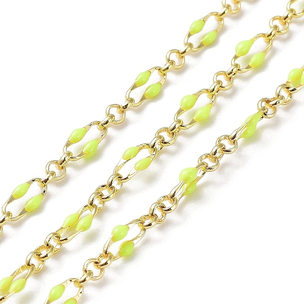 PandaHall Enamel Oval Link Chains, with Real 18K Gold Plated Brass Findings, Soldered, with Spool, Yellow Green, 4x7x1mm Brass
PandaHall Enamel Oval Link Chains, with Real 18K Gold Plated Brass Findings, Soldered, with Spool, Yellow Green, 4x7x1mm Brass
